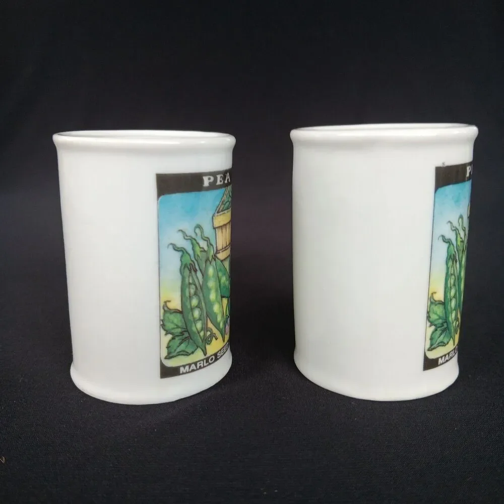 Vintage Marlo Seed Co Salt Pepper Shakers English Peas Garden Green Pea Artmark
